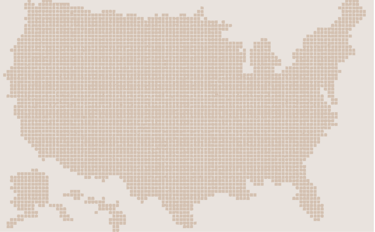 Map of nationwide service coverage across the United States