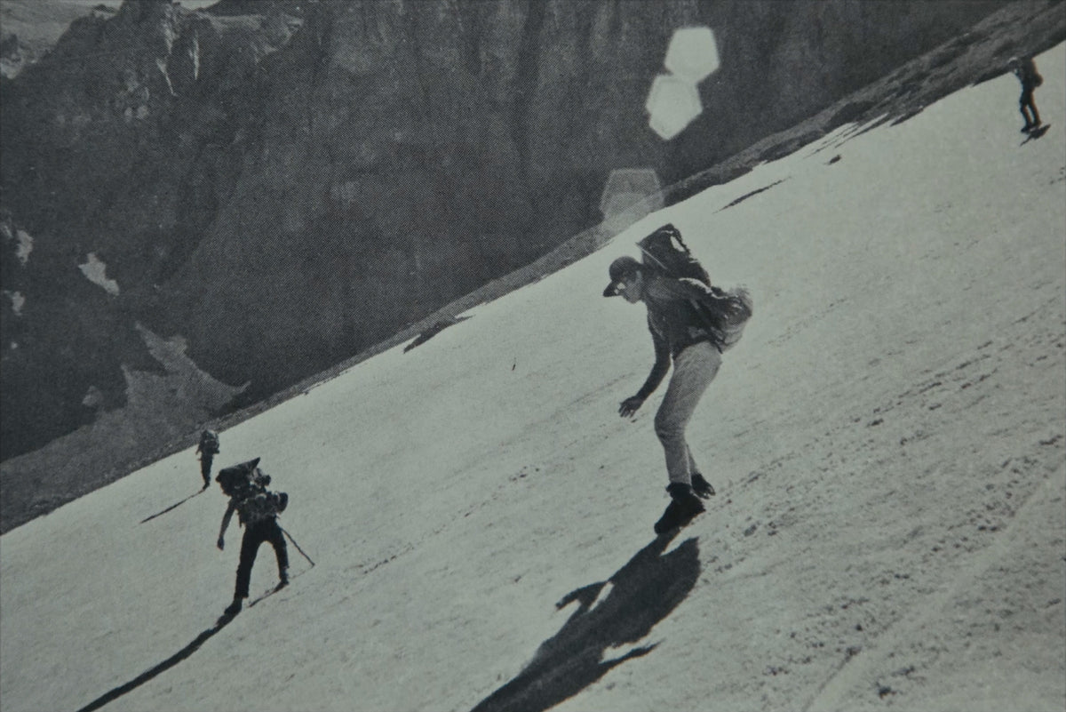 Glissading a snow slope